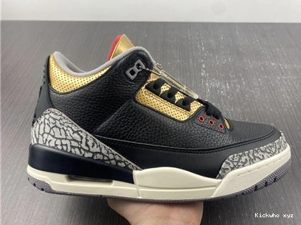 CK9246- Retro SoftTouch 3 3832 Jordan Black Gold Cement 1014